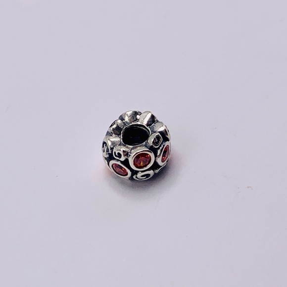 EUC Pandora 790330OCZ Sterling Silver Primrose Path Charm w/ Orange Zirconia - Picture 8 of 9